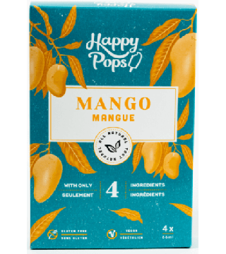 HAPPY POPS MANGO 4 PACK