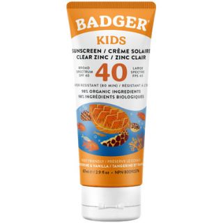 BADGER KIDS CLEAR ZINC SUNSCREEN 40 SPF