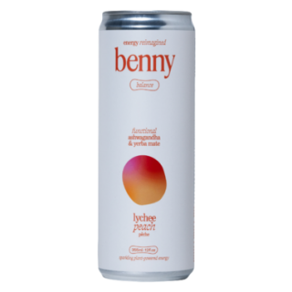 BENNY SPARKLING YERBA MATE LYCHEE PEACH ENERGY DRINK