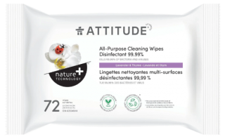 ATTITUDE ALL PURPOSE CLEANING AND DESINFECTING WIPES LAVENDER THYME