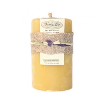 CHEEKY BEE GOLD PILAR BEESWAX CANDLE  "2X3"