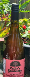 CATHY'S KOMBUCHA STRAWBERRY RHUBARB