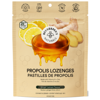 BEEKEPER'S NATURALS PROPOLIS LOZENGES GINGER LEMON
