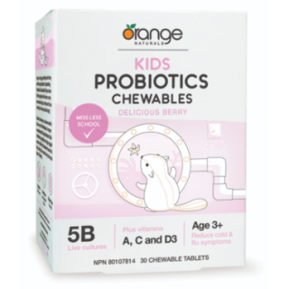ORANGE NATURALS KIDS PROBIOTICS CHEWABLES DELICIOUS BERRY