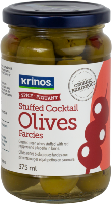 KRINOS ORGANIC STUFFED SPICY OLIVES