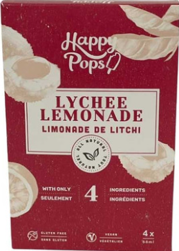 HAPPY POPS LYCHEE LEMONADE 4 PACK