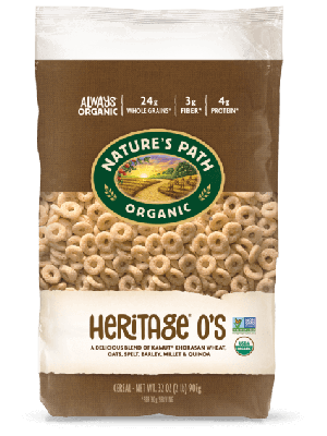 NATURE'S PATH ORGANIC HERITAGE O'S CEREAL