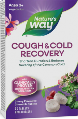NATURE'S WAY COUGH AND COLD RECOVERY CHERRY FLAVOURED CHEWABLE TABLETS