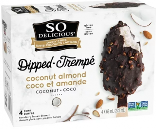 SO DELICIOUS DAIRY FREE DIPPED COCNUT ALMOND BARS