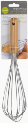 LUCIANO GOURMET STAINLESS STEEL WHISK WITH BAMBOO HANDLE